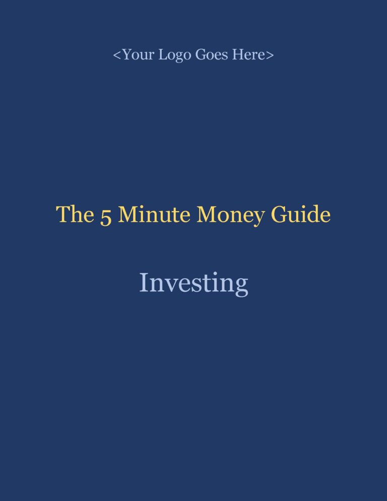 Cover of the client guide: The 5 Minute Money Guide – Investing