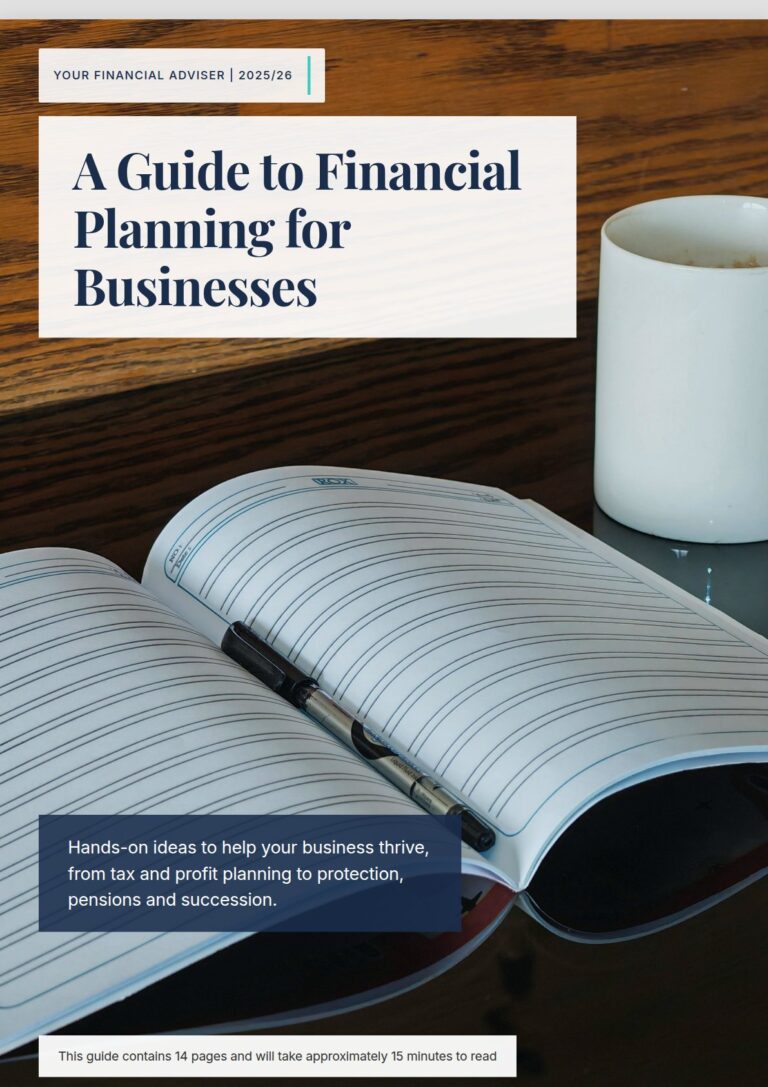 Cover of the client guide: A Guide to Financial Planning for Businesses