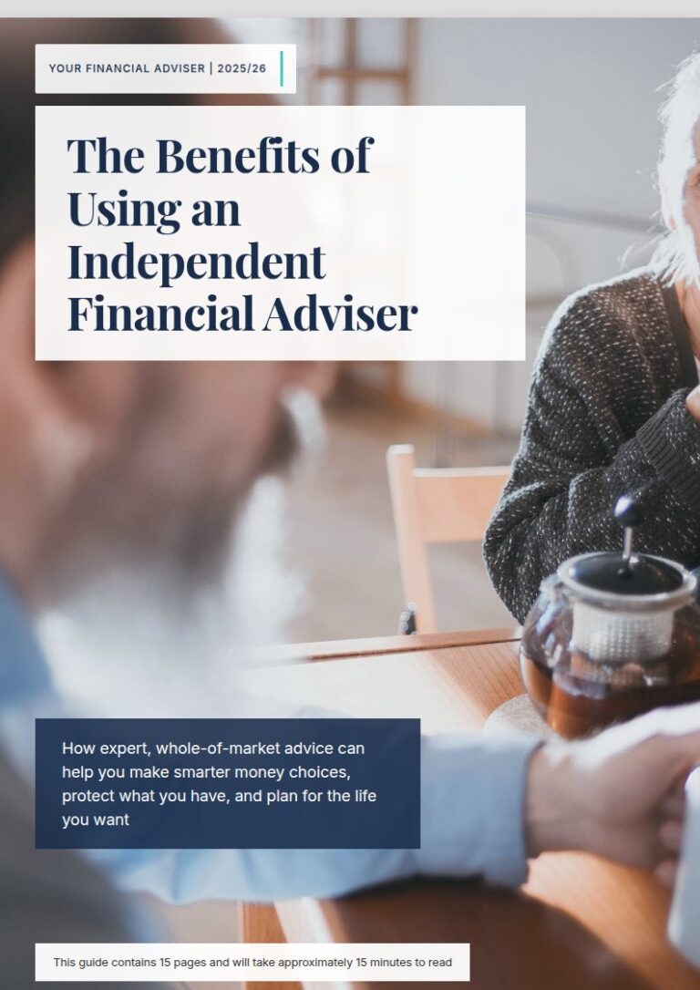 Cover of the client guide: The Benefits of using an Independent Financial Advisers