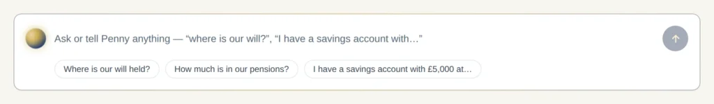 The companion prompt bar in a family Hub, with suggested questions the family can ask