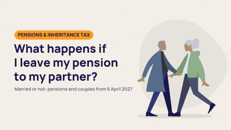 Still from the explainer video: What happens if I leave my pension to my partner?