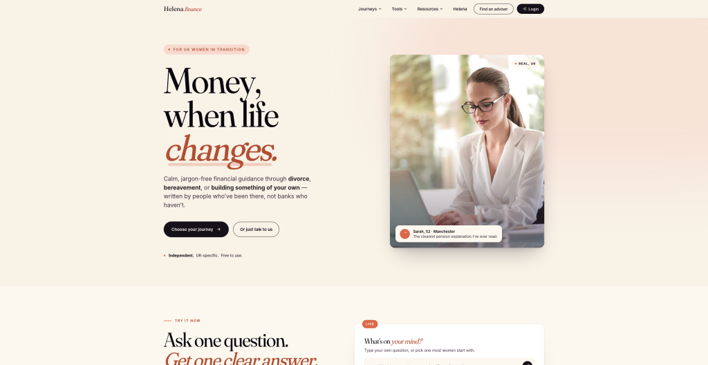 Screenshot of Helena.finance